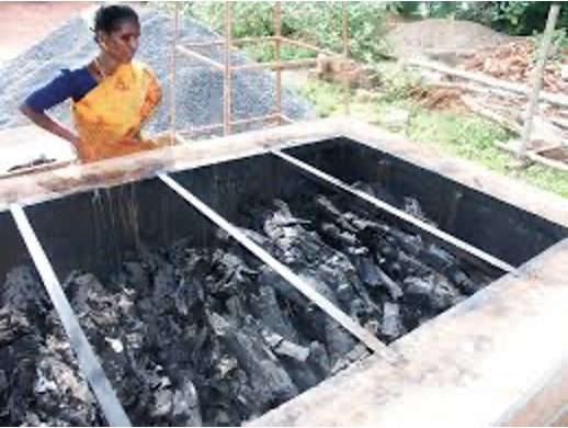Biochar pit kiln