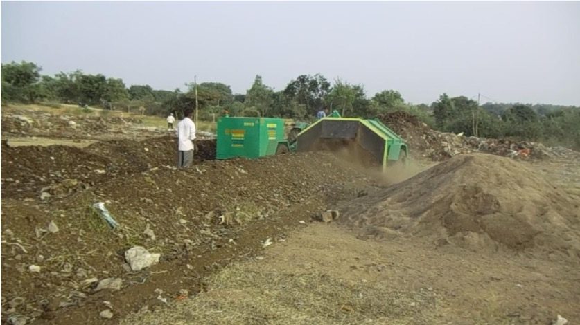 Windrow composting with a mechanical turner
